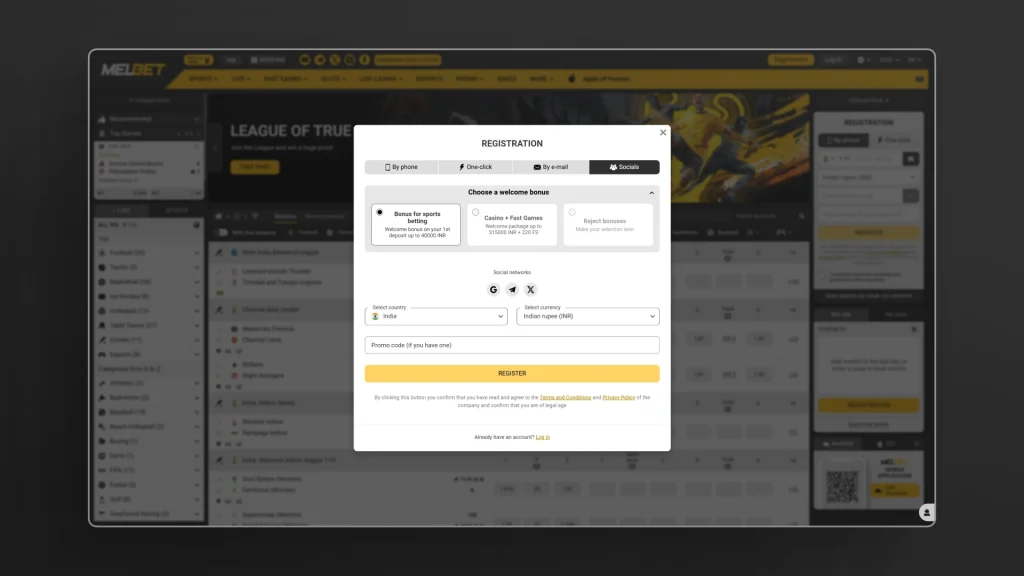 Melbet Registration Online